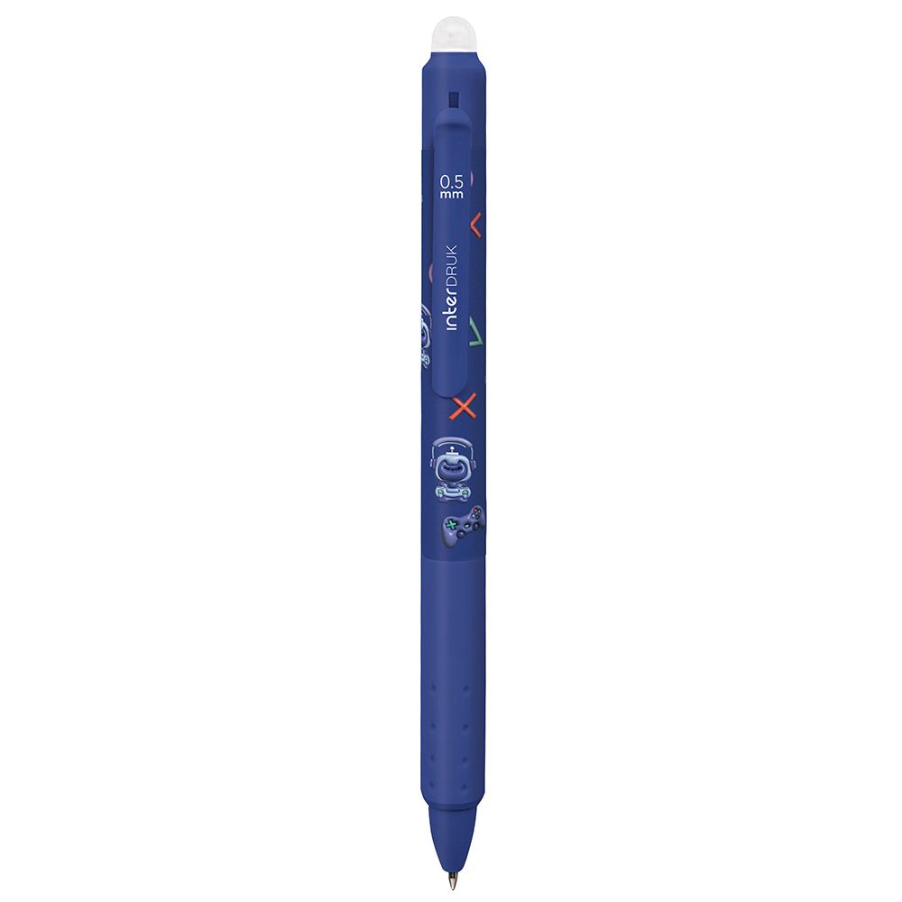 Długopis wymazywalny YUHU z gripem niebieski 0,7mm Interdruk (żelowy)