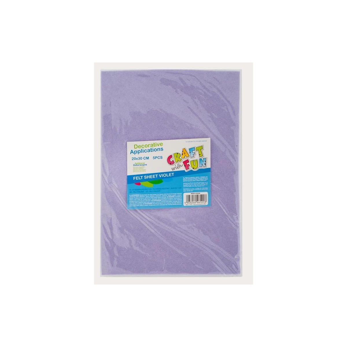 Ozdoba filcowa Craft with Fun 20x30x5szt fiolet 20x30 (439306)