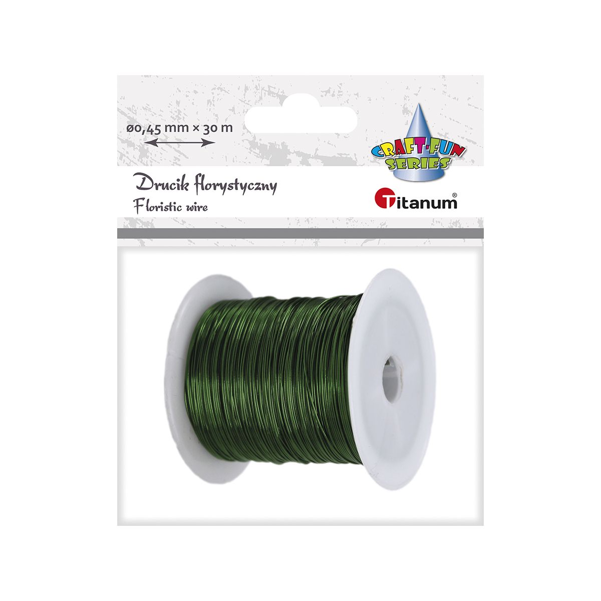Drucik florystyczny Titanum Craft-Fun Series 0,45mm x 30m zielony (PJ499)