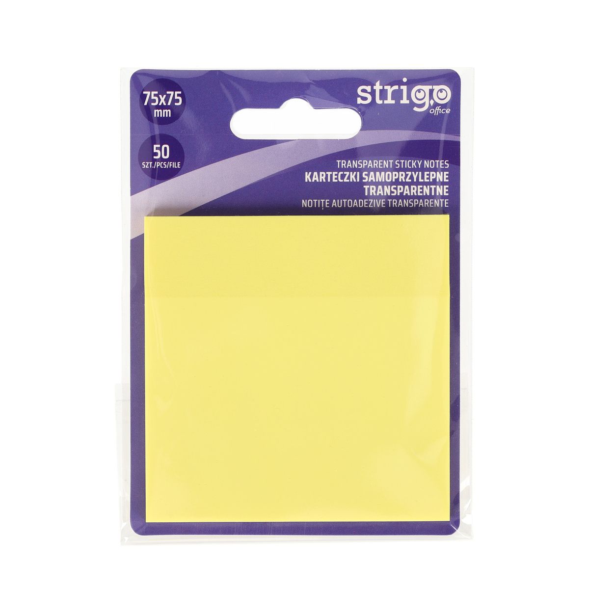 Notes samoprzylepny Strigo strzałki 4kol 75x75 żółty 50k [mm:] 76x76 (SSN029)