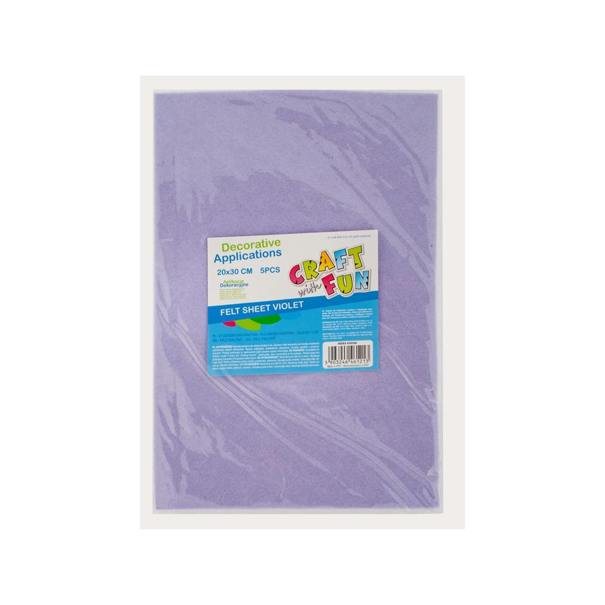 Ozdoba filcowa Craft with Fun 20x30x5szt fiolet 20x30 (439306)