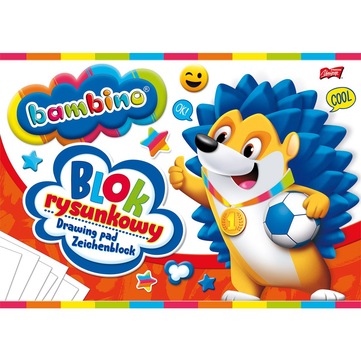 Blok rysunkowy Bambino A4 biały 80g 20k [mm:] 210x297 Unipap