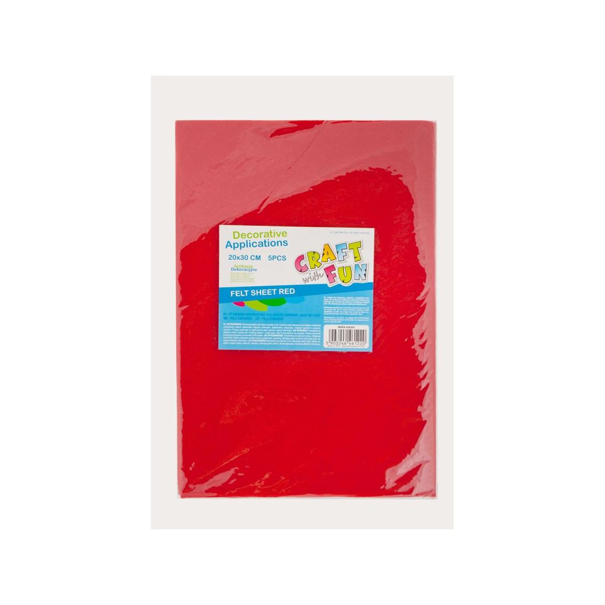 Ozdoba filcowa Craft with Fun 20x30x5szt czerw 20x30 (439307)