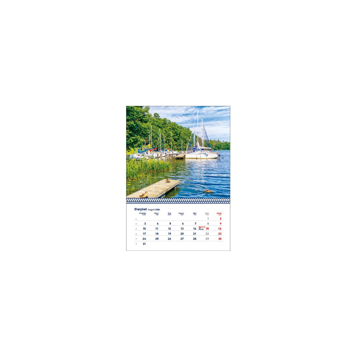 Kalendarz ścienny WARMIA I MAZURY WIELOPLANSZOWY 320mm x 855mm Jotan (WP 122)