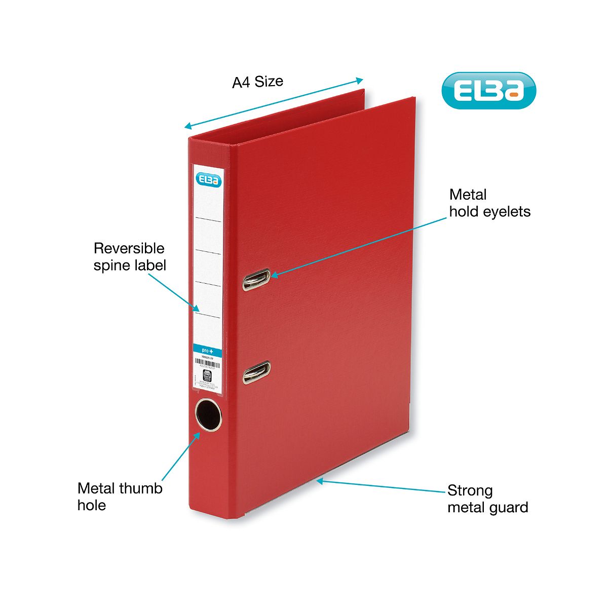 Segregator dźwigniowy Elba 5 cm Pro+ A4 50mm czerwony (100202105)