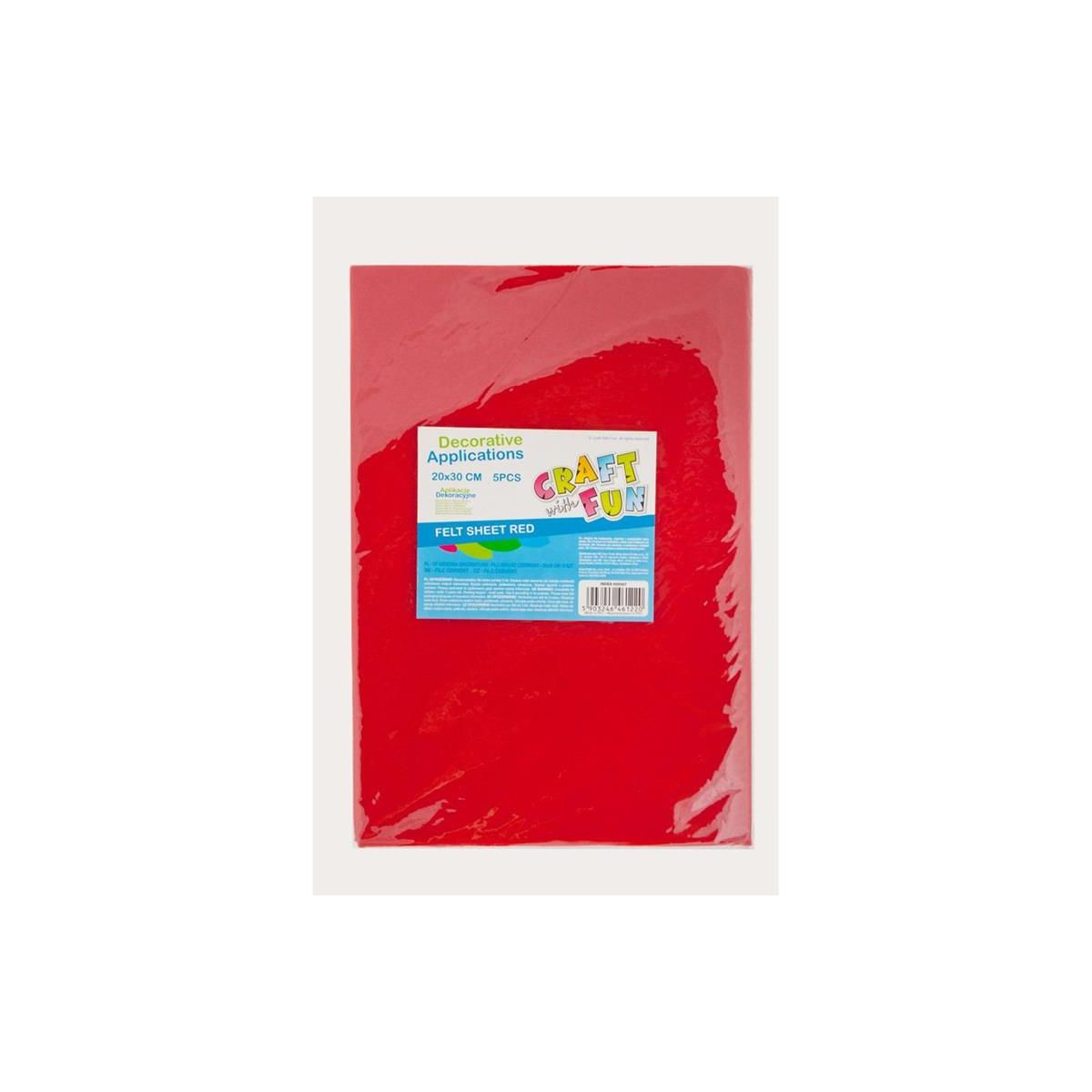 Ozdoba filcowa Craft with Fun 20x30x5szt czerw 20x30 (439307)
