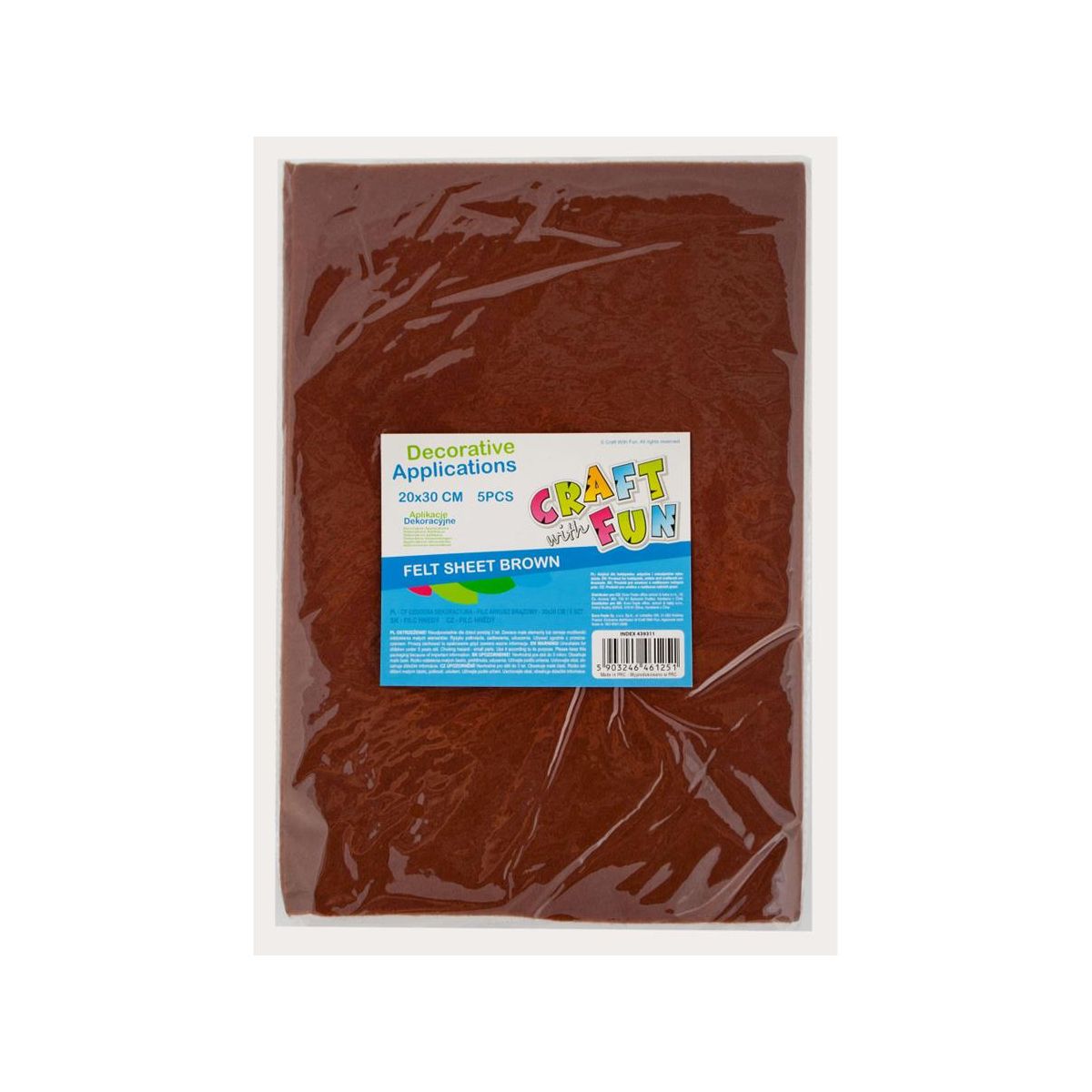 Ozdoba filcowa Craft with Fun 20x30x5szt brąz 20x30 (439311)