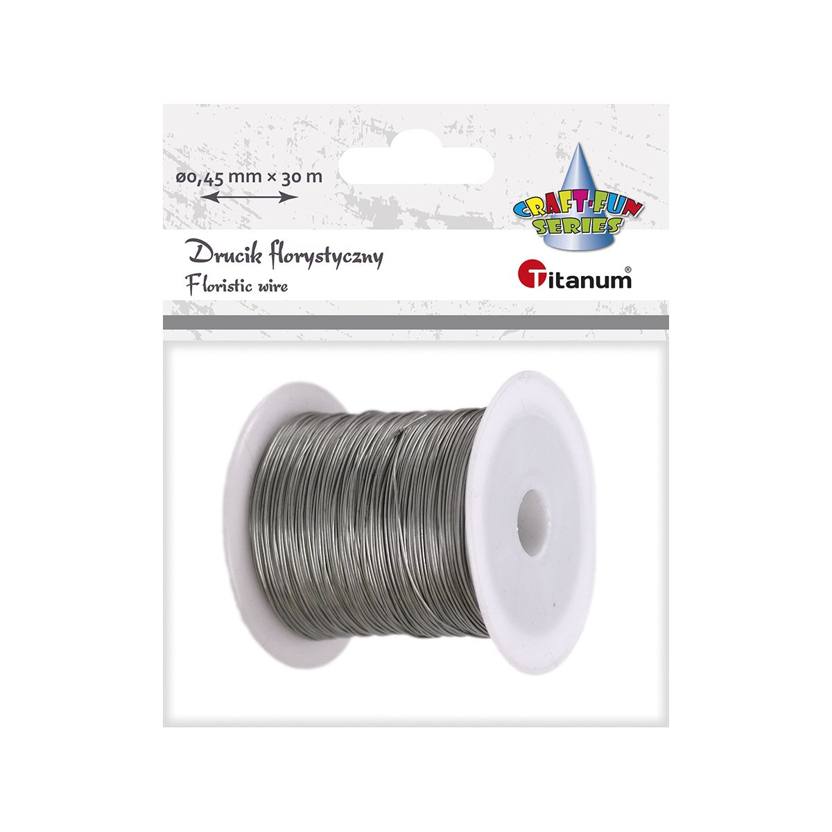 Drucik florystyczny Titanum Craft-Fun Series 0,45mm x 30m srebrny (PJ499)