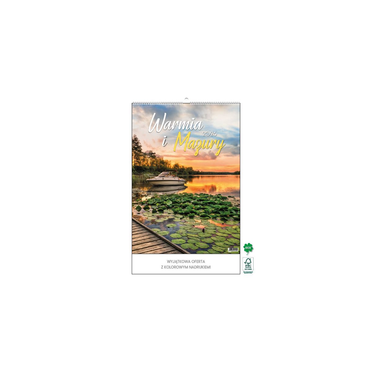 Kalendarz ścienny WARMIA I MAZURY WIELOPLANSZOWY 320mm x 855mm Jotan (WP 122)