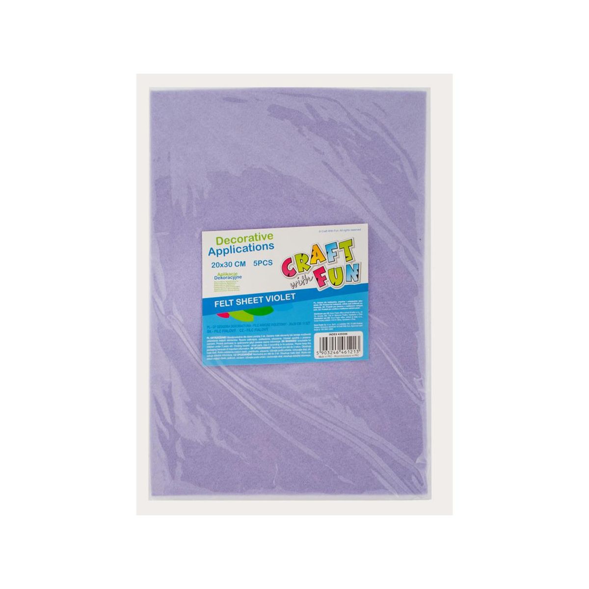 Ozdoba filcowa Craft with Fun 20x30x5szt fiolet 20x30 (439306)