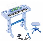 Pianino Lean elektryczne z krzesełkiem niebieskie (23405)